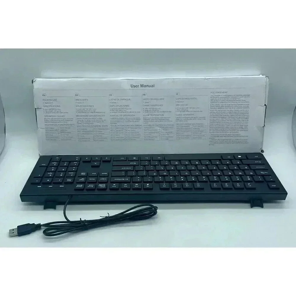 Computer Keyboard Wired Plug Play USB Keyboard‎ Low Profile Chiclet Keys Large